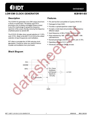 ICS181M-03LFT datasheet  